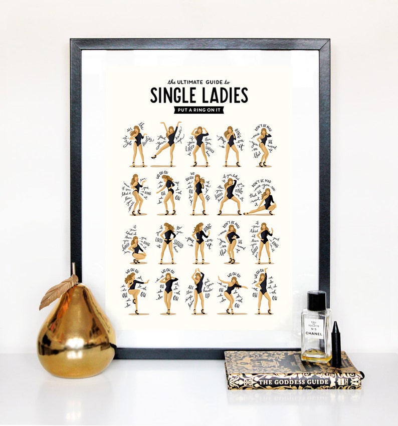 Single Ladies Dance Music Poster Queen B Gift For Her Dance Etsy