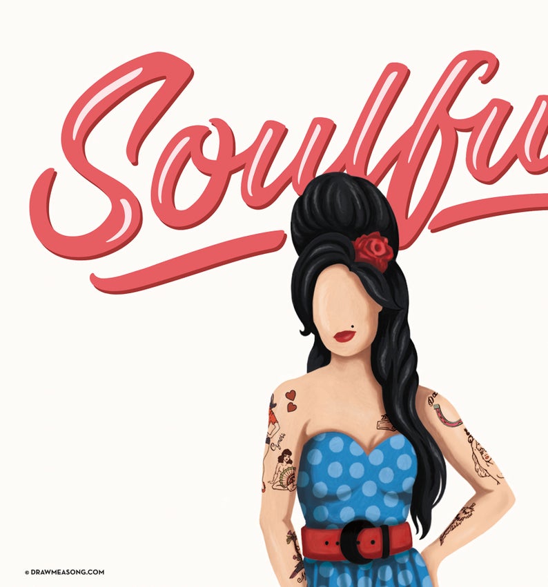 Amy Winehouse Soulful Poster, The Future is Female, Music Gift for Her, Who Run the World, Girls Pop Art, Women, Type, Feminism Art Print image 5