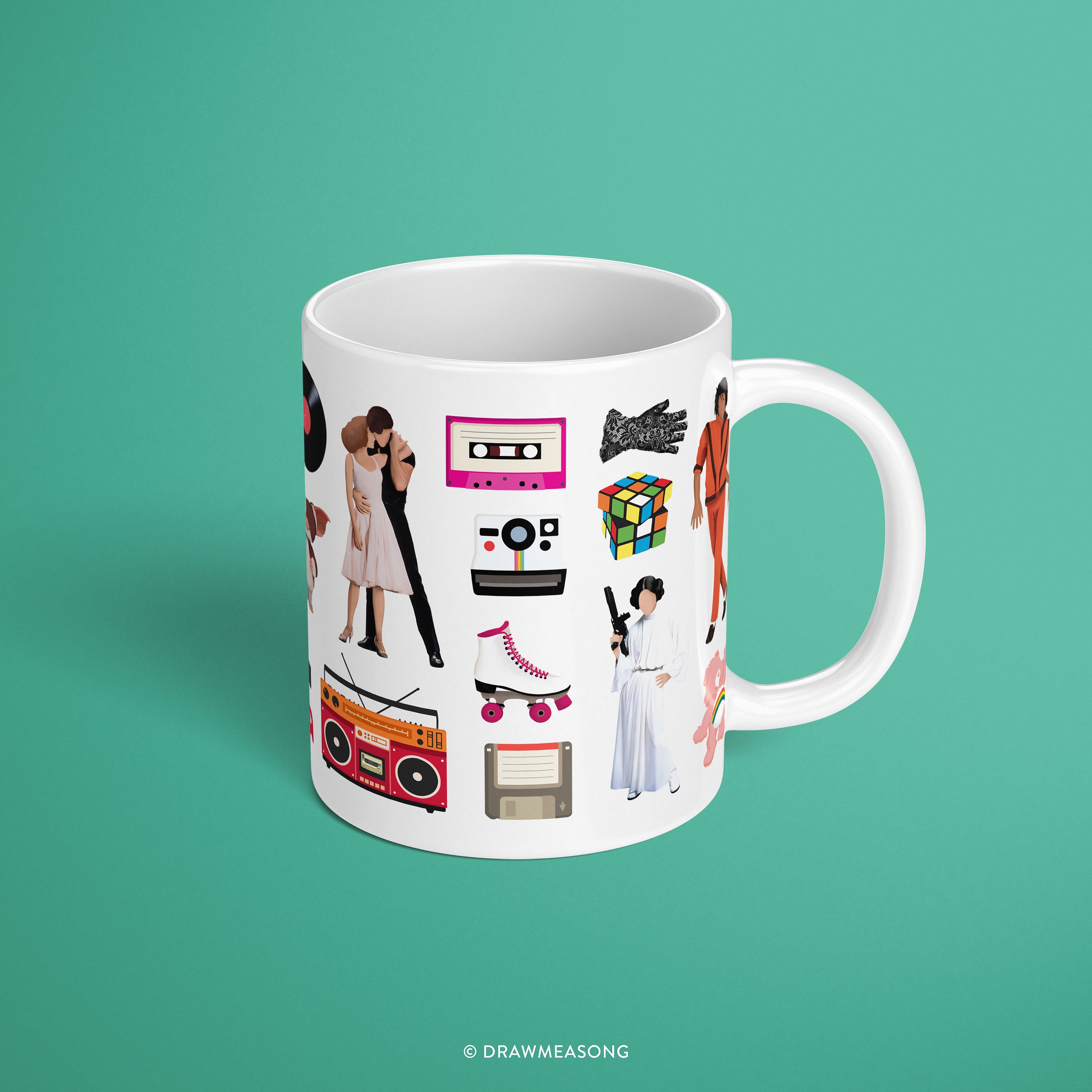 Acceptable Dans Les Années 80 Mug, Pop Art, Culture Gift, Dance Electronic Song Illustration, Eighti