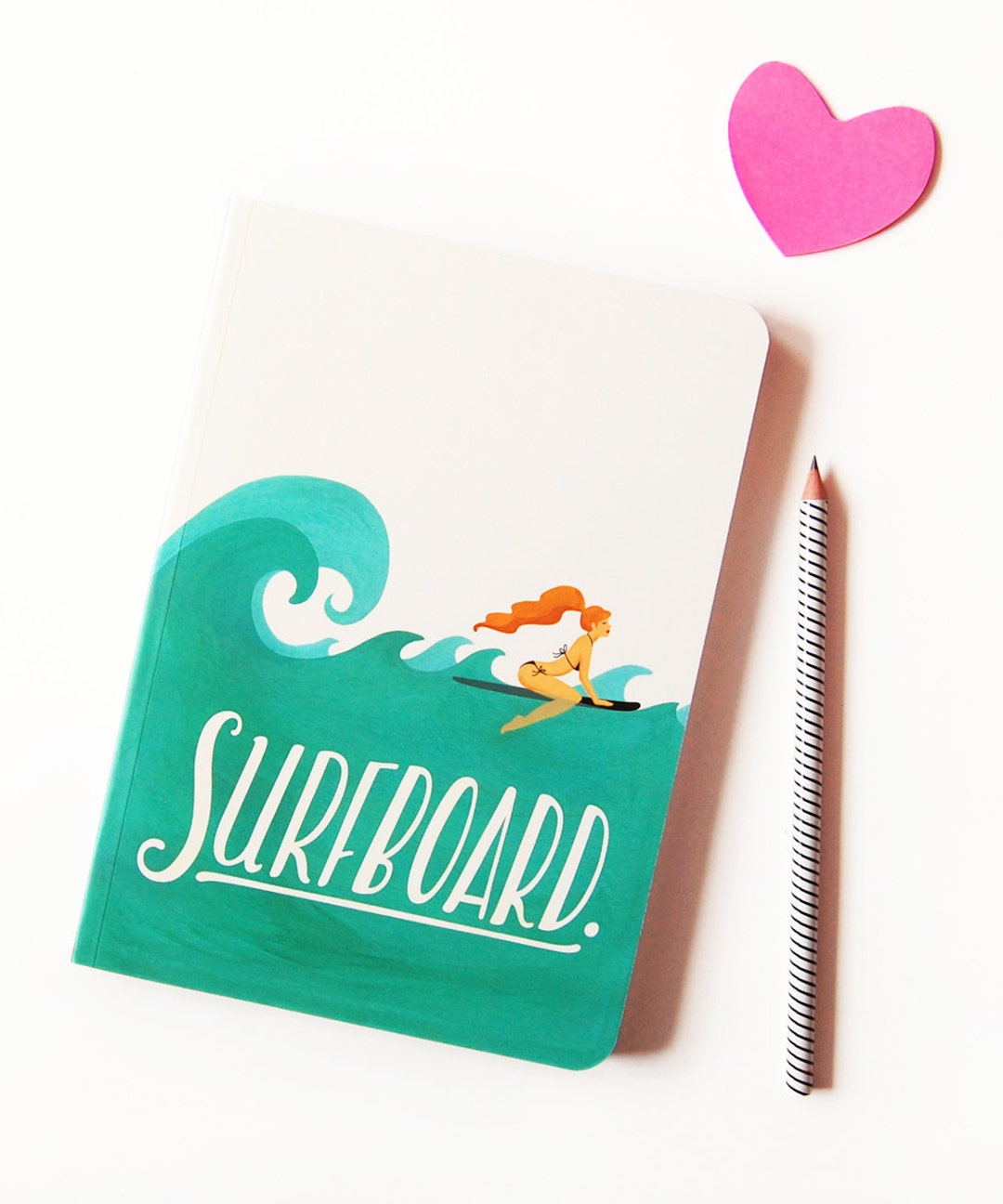 Surfboard Notebook Typography Lyrics Art Pop Music Etsy