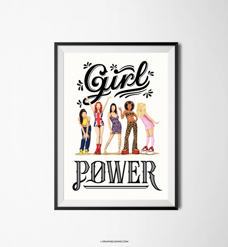 Girl Power Music Poster 90s Spice Girls Print 90s Nostalgia Etsy
