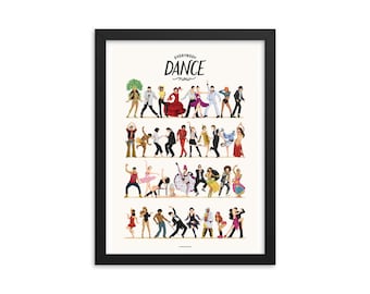 FRAMED Everybody Dance Now Music Poster, Pop Culture Print, Gift for Her, Fun Pop Art Wall Art, Dancing Gift for Him, Dance Party