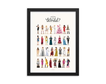 FRAMED Who Run the World Music Poster, The Future is Female Print, Queen Gift for Her, Fun Pop Art Wall Art, Feminism Art Print