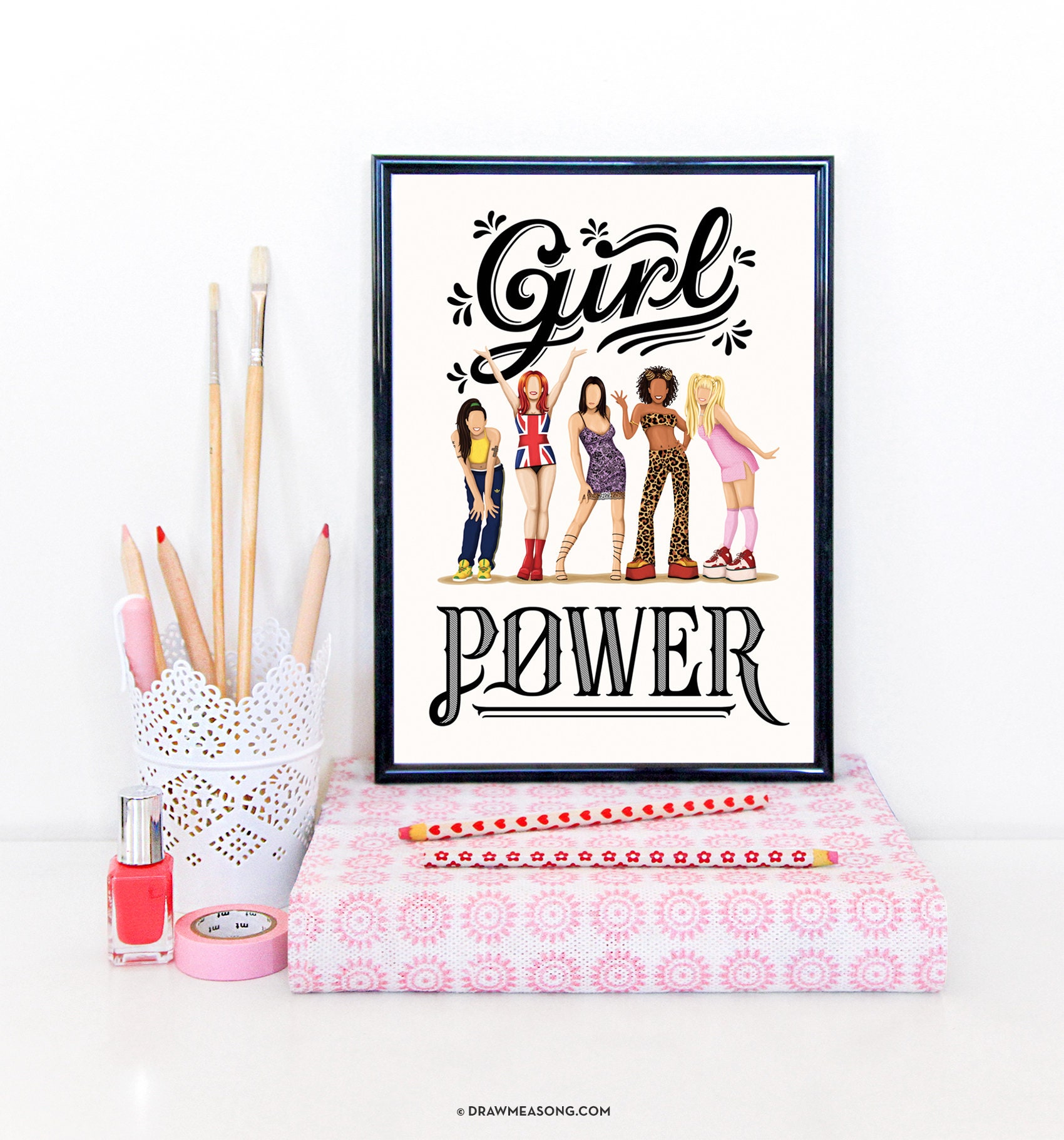 Girl Power Music Poster 90s Spice Girls Print 90s Nostalgia Etsy