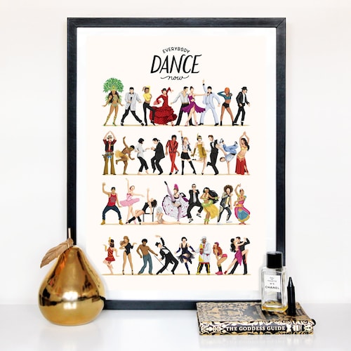 Everybody Dance Now Poster, Pop Culture Art Print, Gift for Her, Fun Pop Art Wall Art, Dancing Gift for Him, Dance Party, Dance Move
