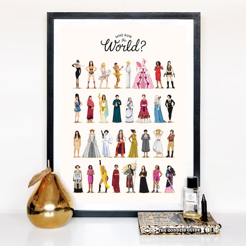Who Run the World Poster, The Future is Female Print, Women Empowerment Gift for Her, Inspiring Art, Girl Power Gift, Feminism Art Print
