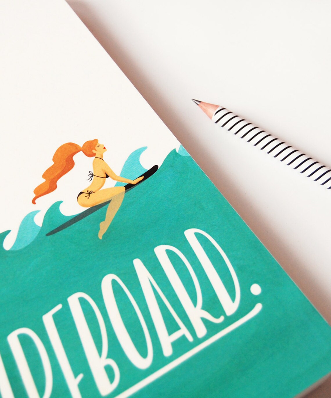 Surfboard Notebook Typography Lyrics Art Pop Music Etsy