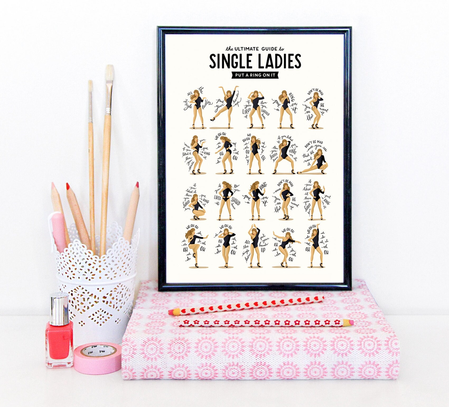 Single Ladies Dance Music Poster Queen B Gift for Her Dance