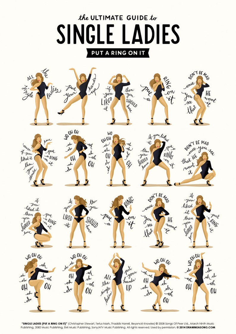 Single Ladies Dance Music Poster Queen B Gift for Her Dance image 2