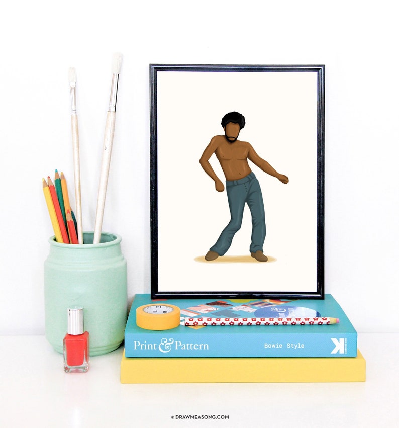 This is America Dance Music Poster, Pop Culture Print, Gift for Her, Gift For Him, Fun Pop Art Wall Art, Dancing Gift Childish Gambino Gwara image 1