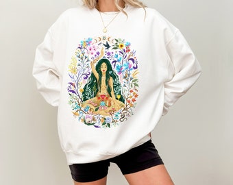 Divine Feminine Sweatshirt, Spiritual Art Goddess Gift