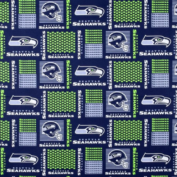 SEATTLE SEAHAWKS NFL Cotton Fabric By The Yard Sports Team Etsy
