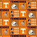 University of Tennessee Volunteers Vols Patch Cotton Fabric 1 Yard Sports Team 100% Cotton