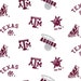 University of Texas A&M Aggies Cotton Fabric 1 Yard Sports Team 100% Cotton