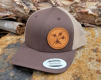 DAD HAT Gift for Dad Fathers Day Custom Logo Leather Patch Hat Personalized Logo Hat Company Logo Hat Patch Trucker Hat, Promotional Gifts