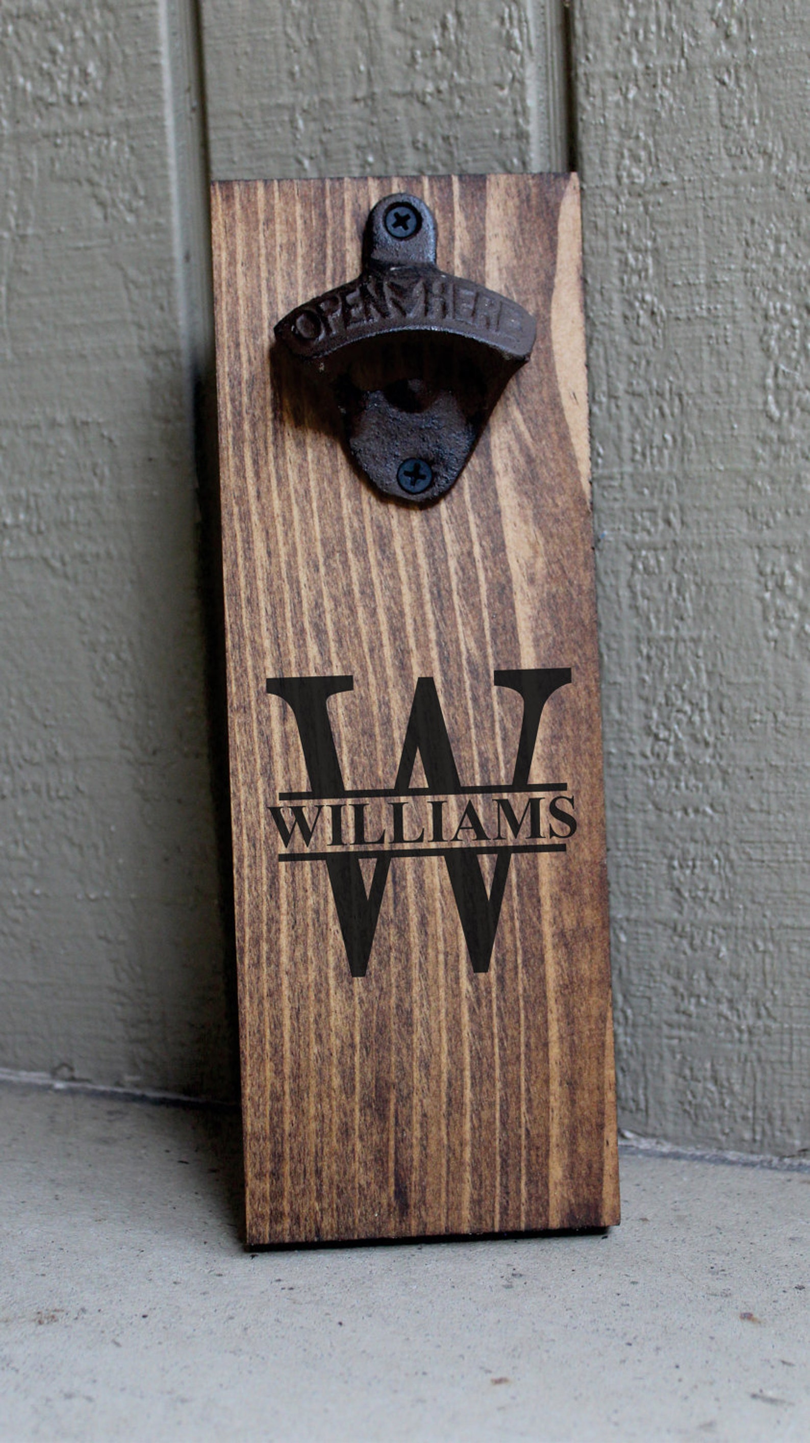 BEER BOTTLE OPENER Wood Brewery Monogram Groomsman Gift for Etsy
