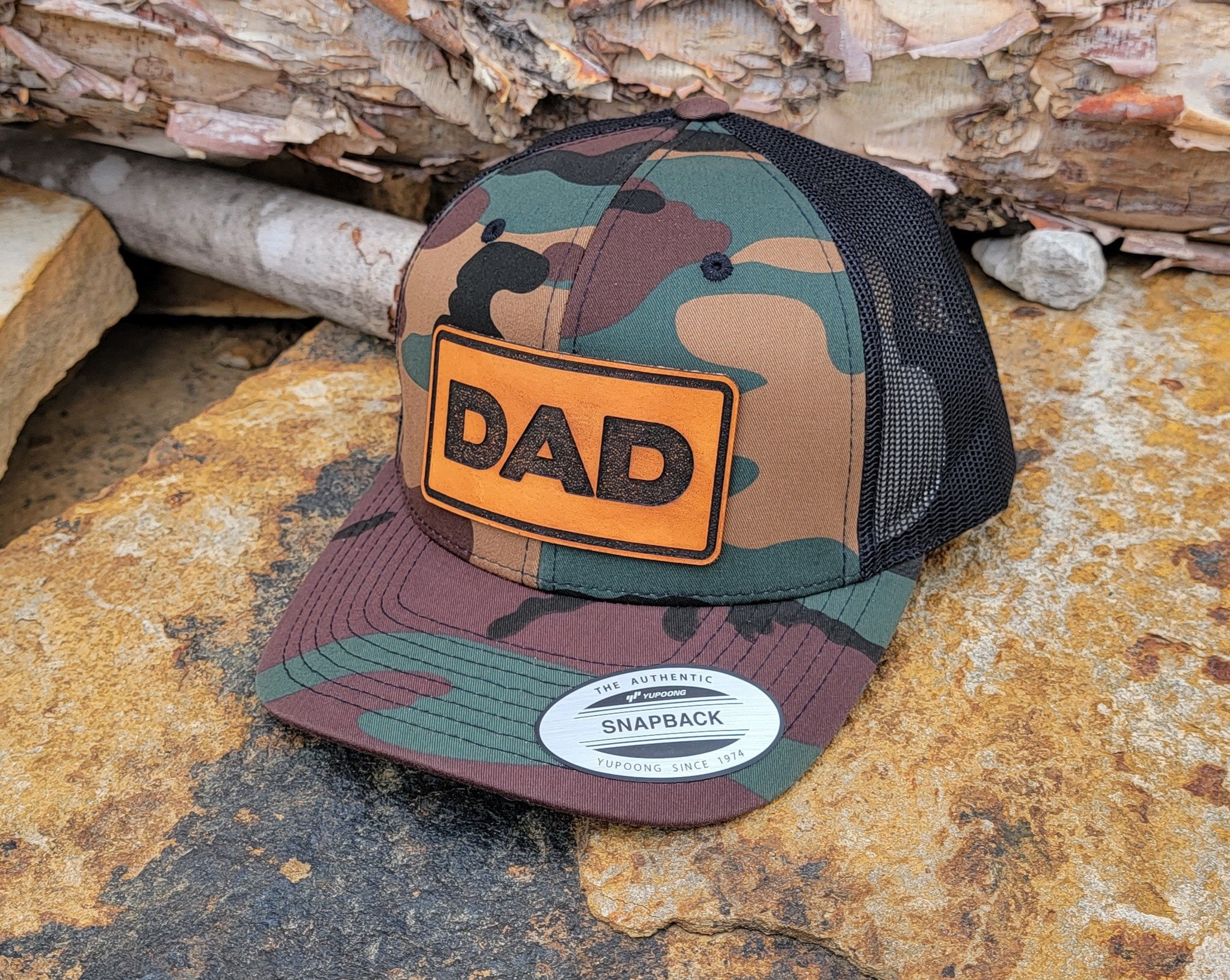 Dad Hat Gift for Father's Day, Richardson 112 Trucker Hat for Dad, Custom Leather Patch Hat for New Dad, Baby Shower Gift for New Dad
