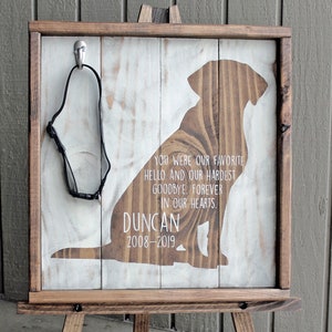 Gepersonaliseerde PET MEMORIAL voor kraag of foto DOG Memorial of Cat Memorial Custom Rainbow Bridge Sign