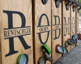 MAGNETIC BOTTLE OPENER Gift for Him Wedding Gift Groomsmen Gift Man Cave Groomsman Best Man Wedding Party Gift for Dad Magnet Opener