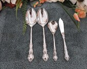 Oneida SHELLEY USA 18 10 Heirloom Cube Mark Stainles 4 Serving Pieces Lot Excellent Lk Unused