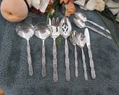 RAPHAEL Oneida Heirloom Usa 18 10 Cube Mark Stainless 10pc Odd Lot Serving Teaspoons