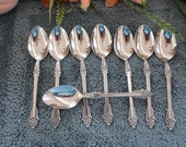 Oneida REMBRANDT 18 10 Cube Mark Heirloom USA Stainless 8 Teaspoons Excellent Lk Unused
