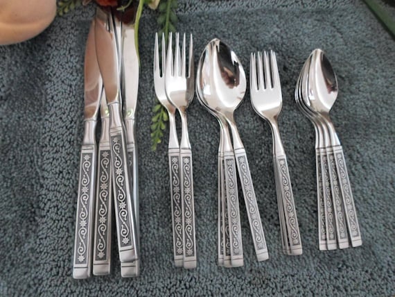 ONEIDA USA アンティーク Vintage Usa MIDNIGHT Oneida Sss 18/8 Usa Stainless Flatware 18pc