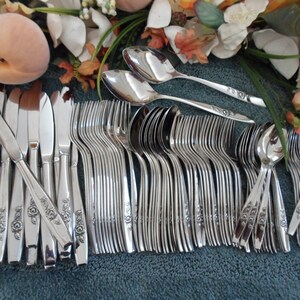 Oneida OUR ROSE Usa 18/8 Scientific Silver Service Sss & 1881 Rogers Lines 94pcs HuGE Set Service for 15 Excellent