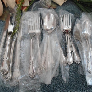 Vintage UsA ARBOR TRUE ROSE Song Chaplet 18/8 Usa The Real Deal Stainless 20pcs Four Place Settings Unused Most in Plastic The Real Deal!