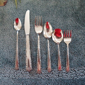 Vintage UsA CHERIE Oneida Vintage Usa 18/8 Deluxe Stainless Six-piece Infant Baby Youth Progress Set Excellent!