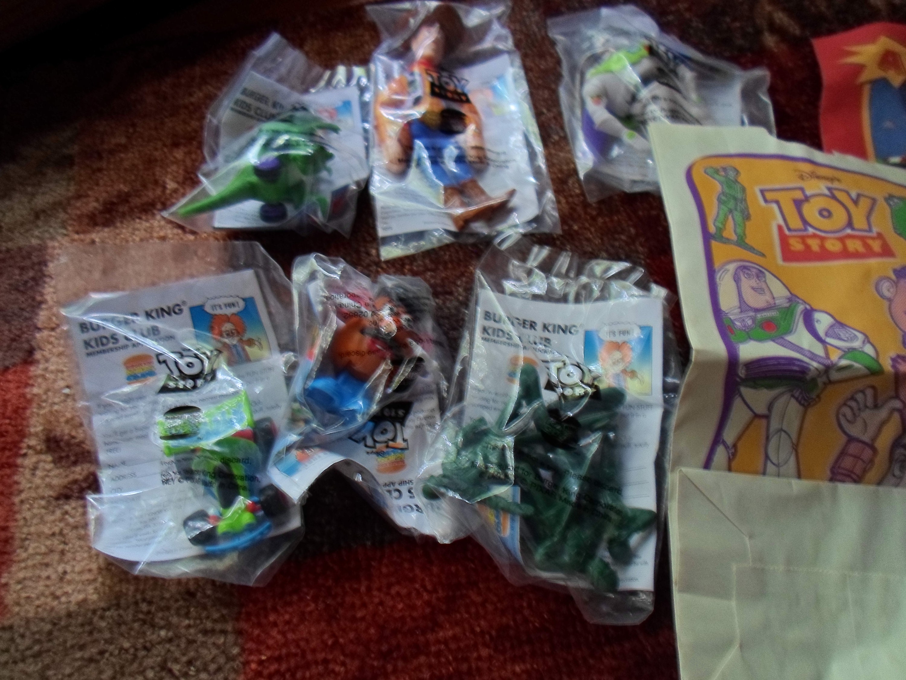 TOY STORY Original Movie Burger King Happy Meal Toy Set Circa 1995 ...