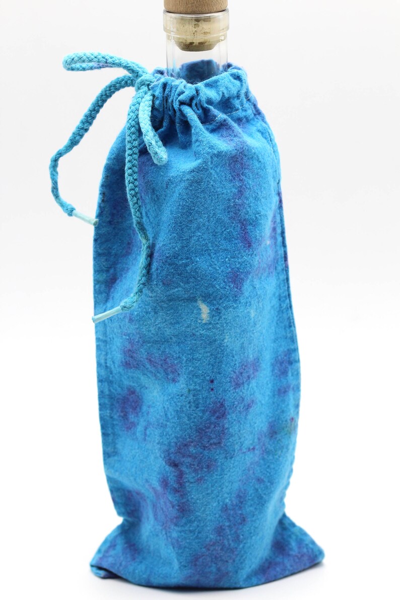 Hippie Gift OOAK Trippy Rainbow Bottle Cover Batik Wine Bag