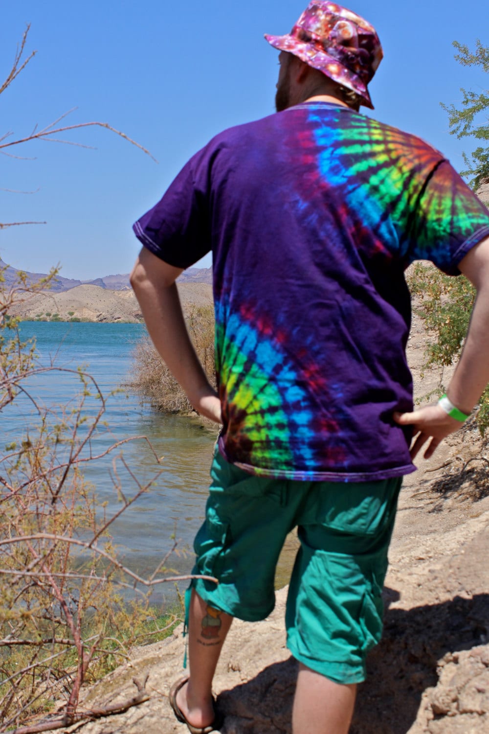 Tie Dye TShirt, Trippy Mens Top, Psychedelic Purple