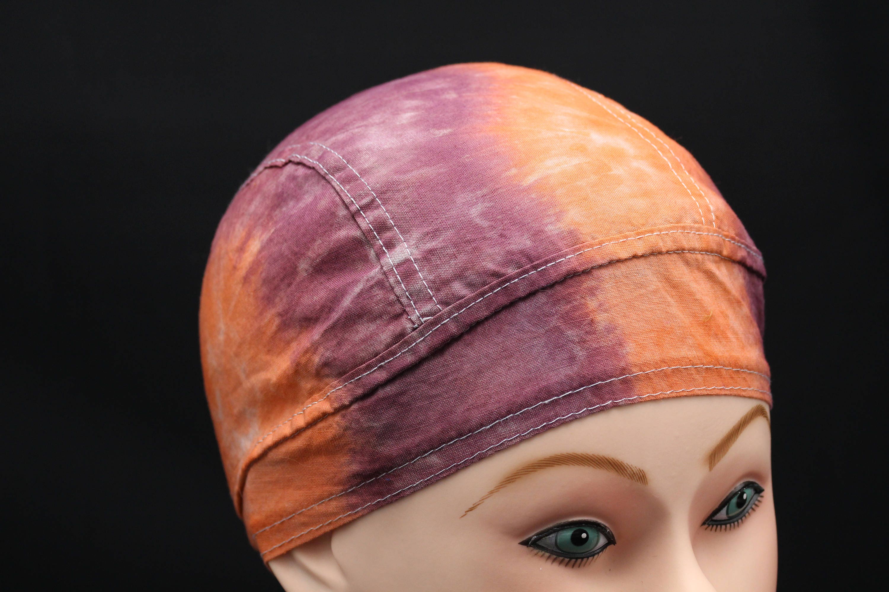 Tie Dye Doo Rag, Biker Head Wrap, Trippy Hippie Skullcap