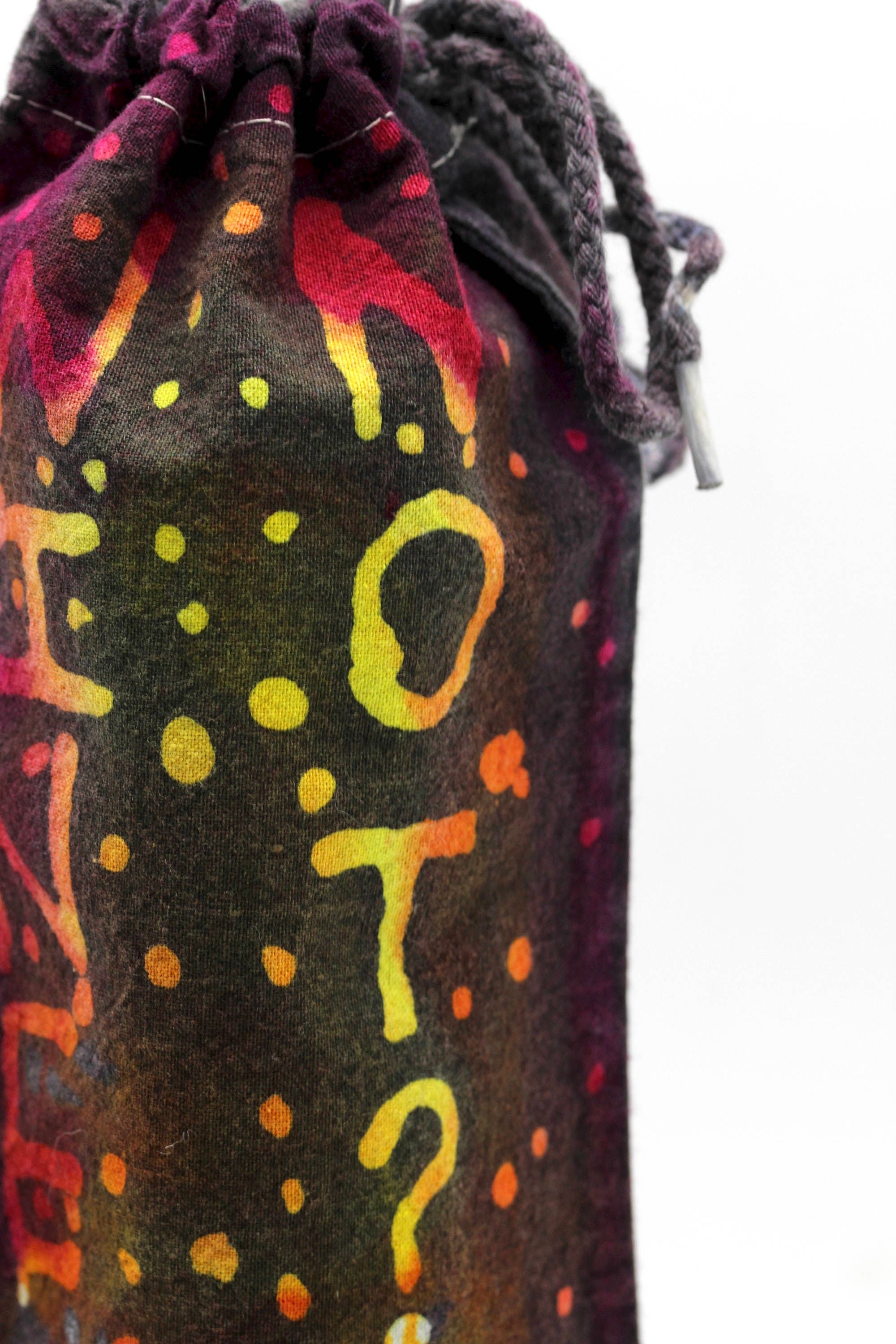 Hippie Gift OOAK Trippy Rainbow Bottle Cover Batik Wine Bag