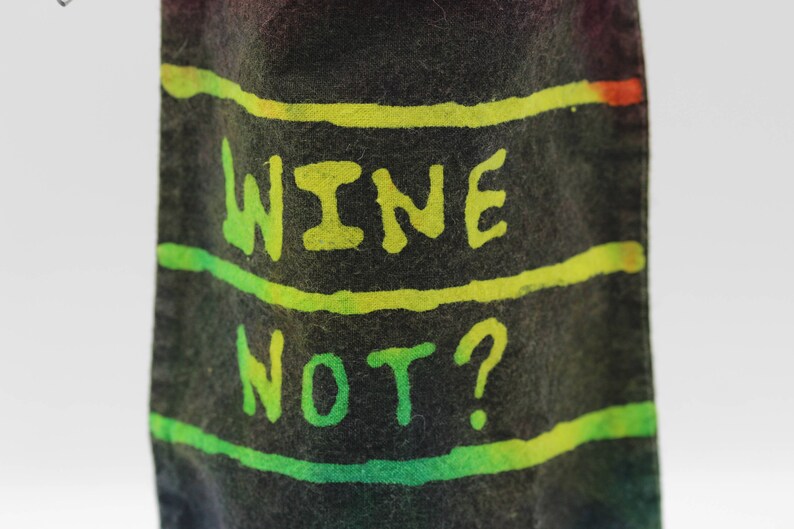 Hippie Gift OOAK Trippy Rainbow Bottle Cover Batik Wine Bag