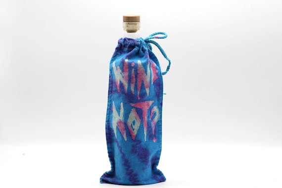 Hippie Gift OOAK Trippy Rainbow Bottle Cover Batik Wine Bag