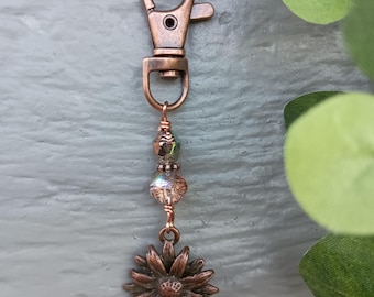 Kupfer Sonnenblume Reißverschluss Charme