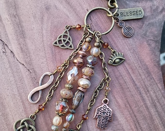 Blessings and Protection Bag Charm in Mixed Metals