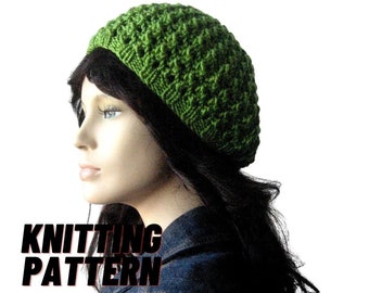 Knitting Beanie Pattern, The Leslie Beanie,Lace Beanie Knit Pattern, Womens Hat Pattern, Knitting Pattern, Spring Fashion, Knit Pattern