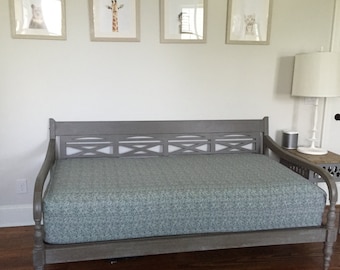 Custom Fitted Daybed Cover: Premier Prints Fabric, Piping Detail