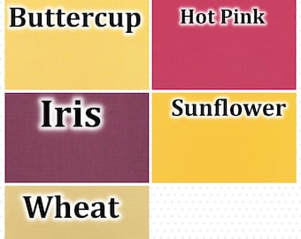 Sunbrella SWATCHES Canvas Fabric Options yellow, Buttercup, Hot Pink, Iris, Sunflower, Wheat, options for custom items