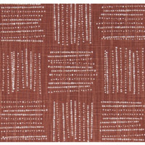 12-yard piece Brave Sierra Slub Premier Prints fabric Rust with white canvas home decor terracotta