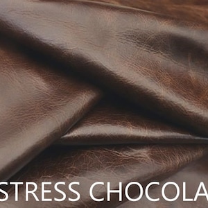 Custom Square Leather Barstool Cushion: Full Grain Aniline Cowhide, made to order Distress Chocolate
