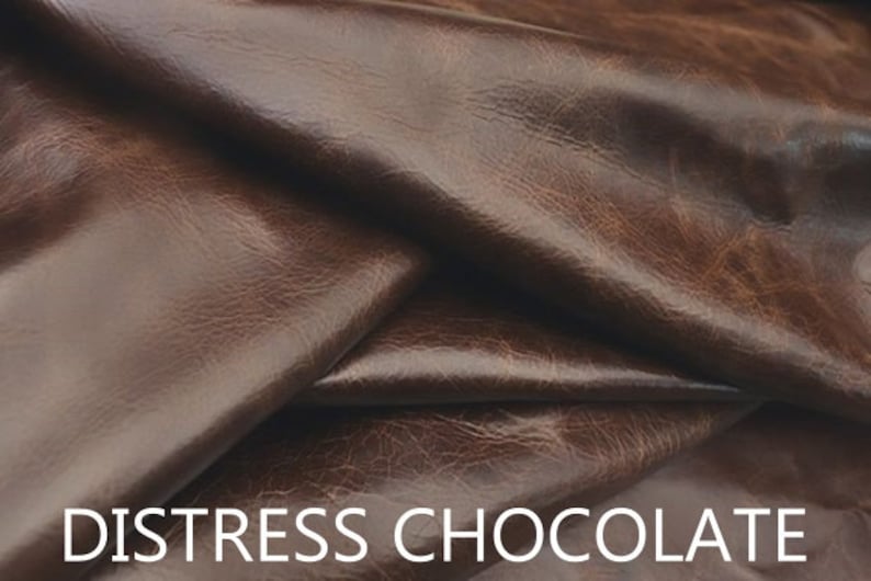 Custom Square Leather Barstool Cushion: Full Grain Aniline Cowhide, made to order Distress Chocolate