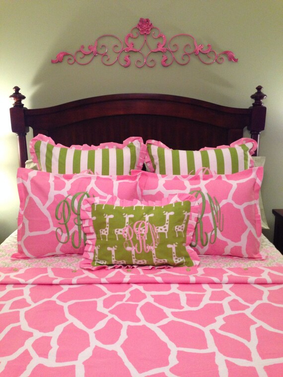 Twin Xl Or Daybed Duvet Comforter Cover Pink Giraffe
