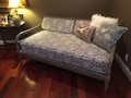 Fitted Daybed cover with CORDING/PIPING in twin, twin xl & full mattress cover, custom(pictured in Premier Prints Barcelona Summerland Grey)