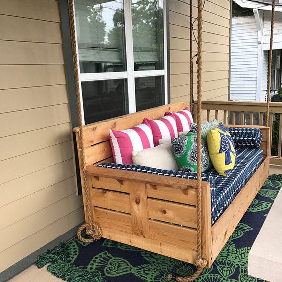 Fitted OUTDOOR Daybed cover in twin, twin xl, or full, mattress cover, custom in Premier Prints Outdoor Flamingo Oxford navy blue & white