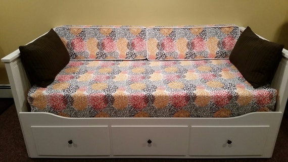 Fitted Daybed cover in twin, twin xl and full mattress cover, customize fabric, size (pictured in Premier Prints Chili Pepper)