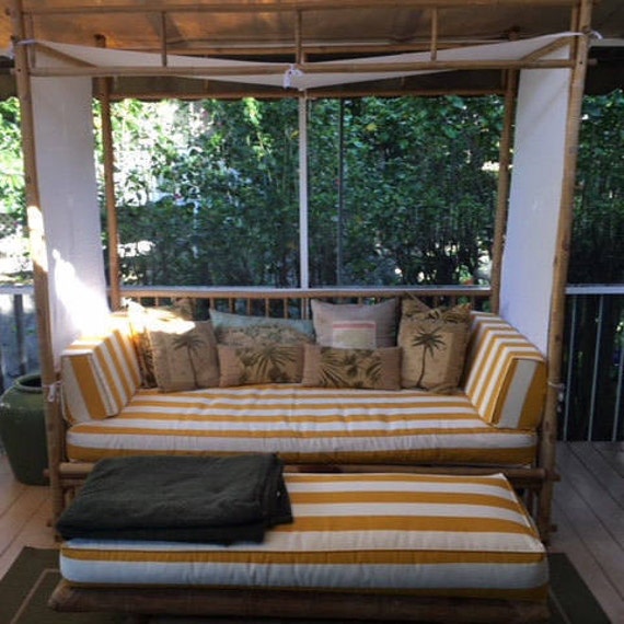 Outdoor Daybed cushion cover  yellow and white stripe, twin, twin xl, full, custom here in Premier Prints Outdoor Vertical Citrus